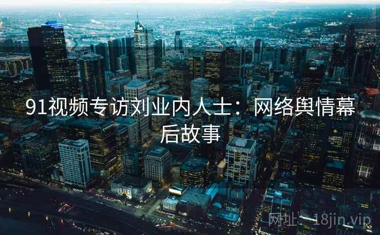 91视频专访刘业内人士：网络舆情幕后故事